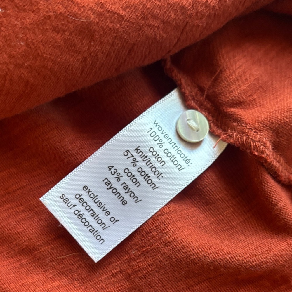 Women's Rust Ruffled Faux Button-Down Top 🤩 - Picture 9 of 12